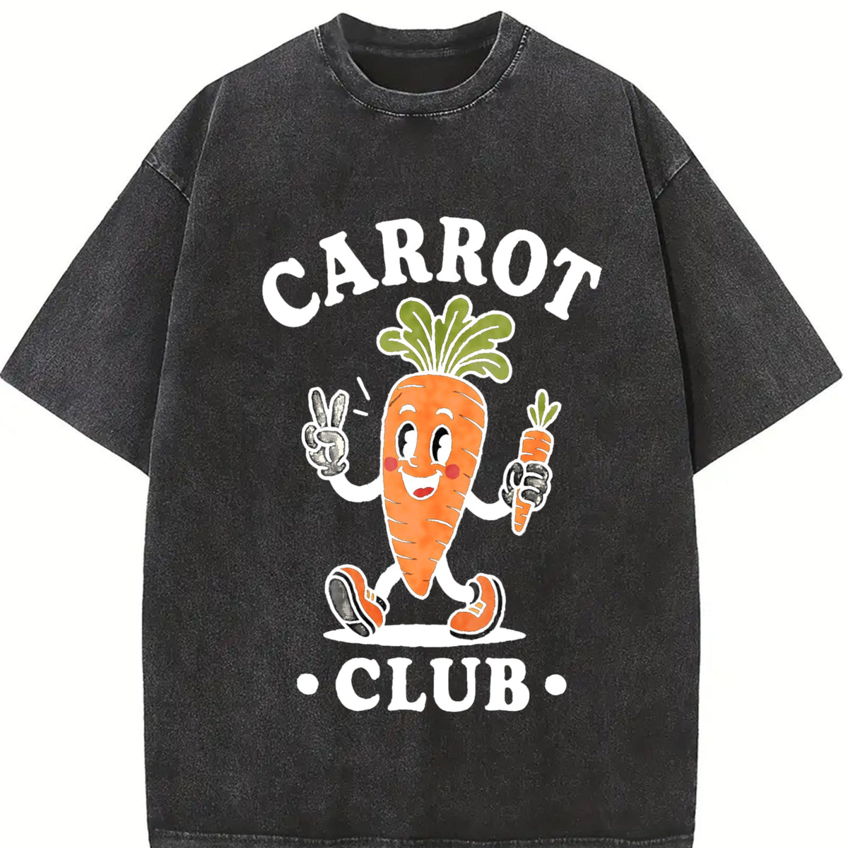 Carrot Club Funny Veggie Lover Cartoon Vintage Washed product image 2