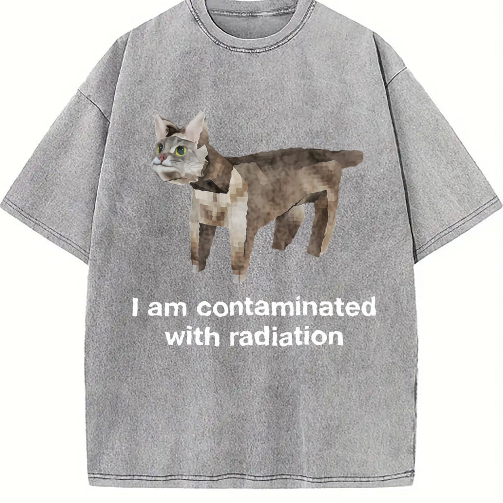 100 I Am Contaminated With Radiation Vintage Washed T-Shirt product image 5