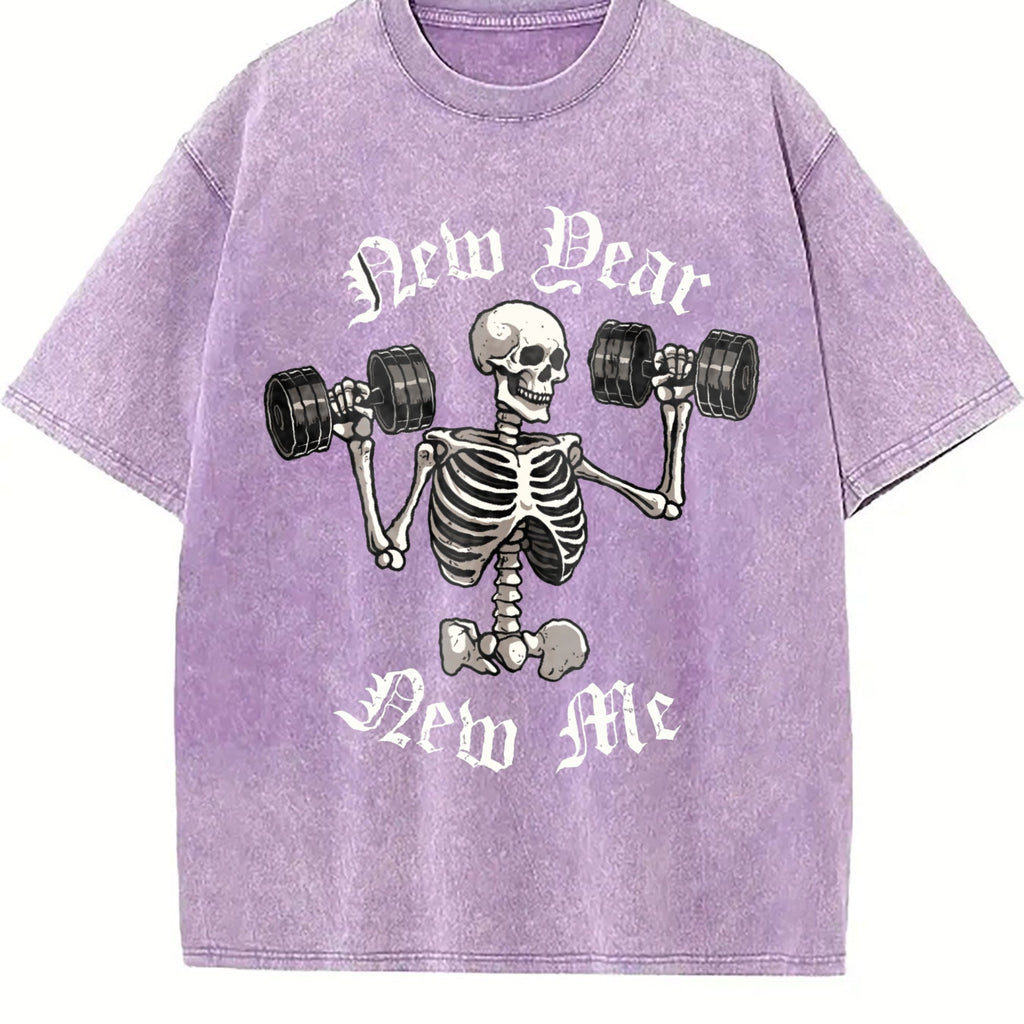 Skull Dumbbell Vintage Washed T-Shirt product image 6