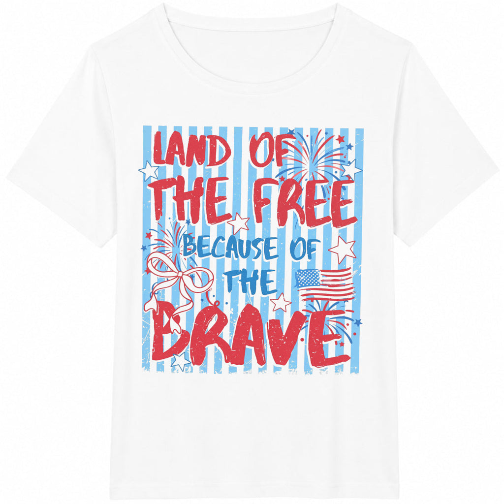 Land Of The Free Because Of Brave Cotton T-Shirt product image 2