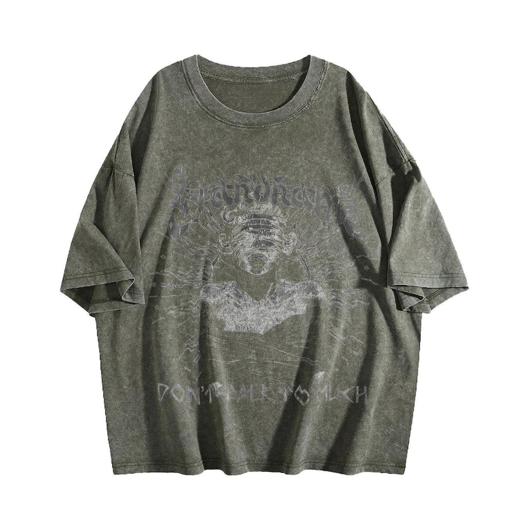 Blindfolded Beige Grunge Aesthetic Vintage Washed T-Shirt product image 4