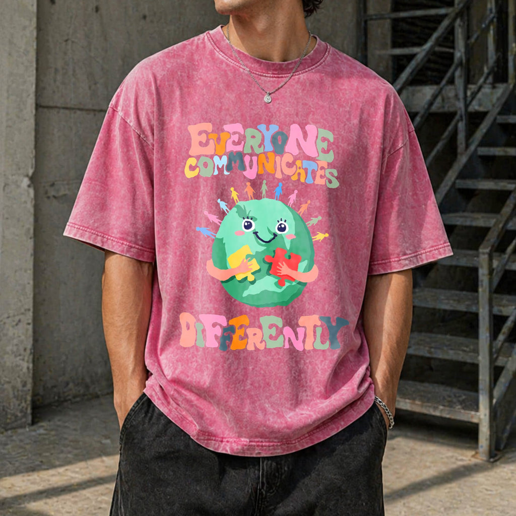 Everyone Communicates Differently Vintage Washed T-Shirt product image 14