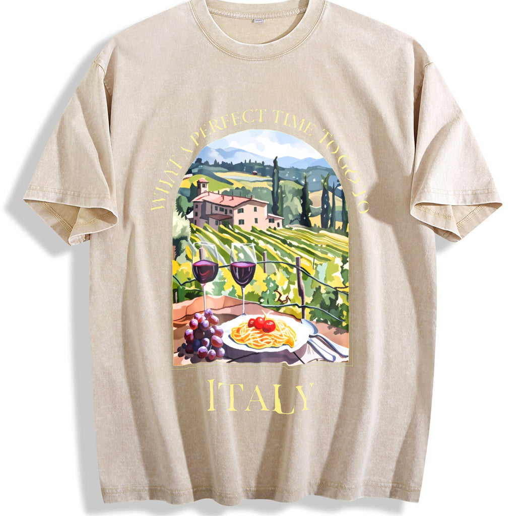 What A Perfect Time To Go To Italy Vintage Washed T-Shirt product image 1