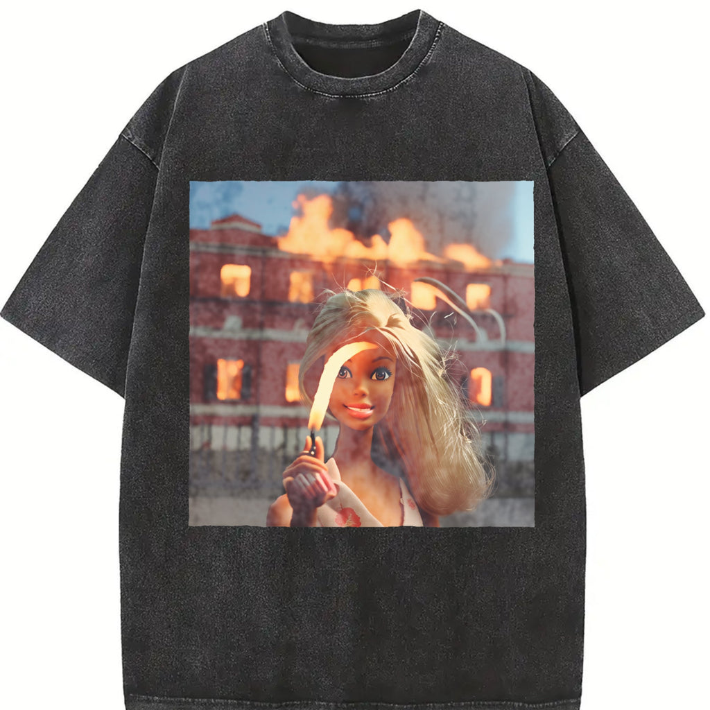 Doll and Burning House Vintage Washed T-Shirt product image 2