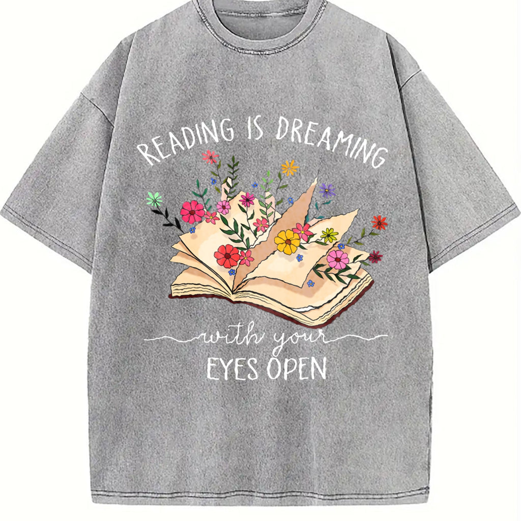 Pure With Reading Is A Dream Quote & Floral Book Vintage product image 5
