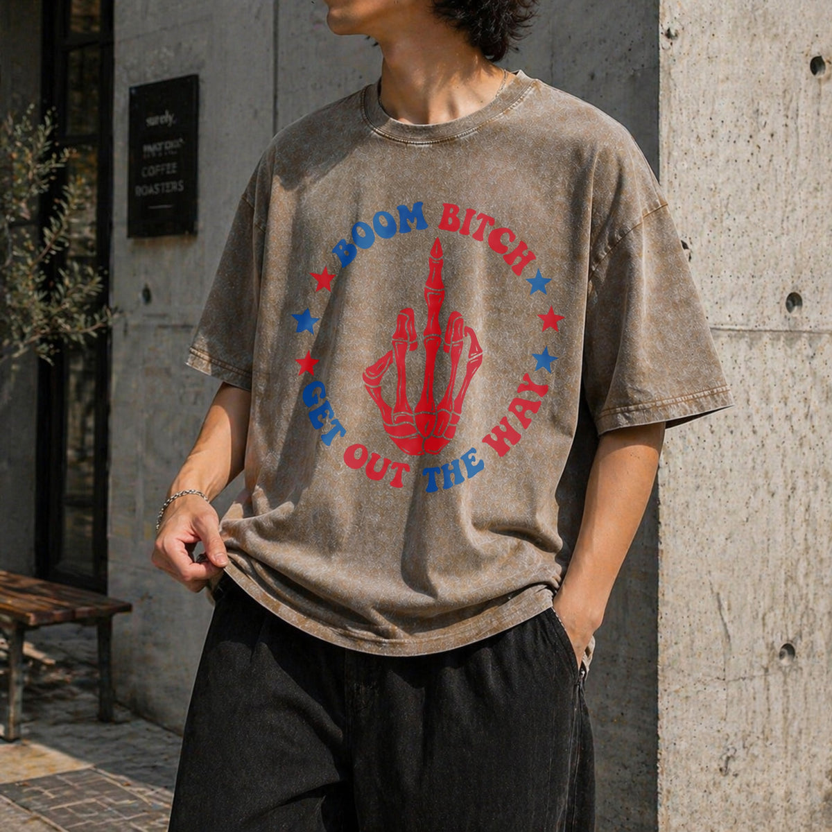 Boom Bitch Get Out The Way Vintage Washed T-Shirt product image 10