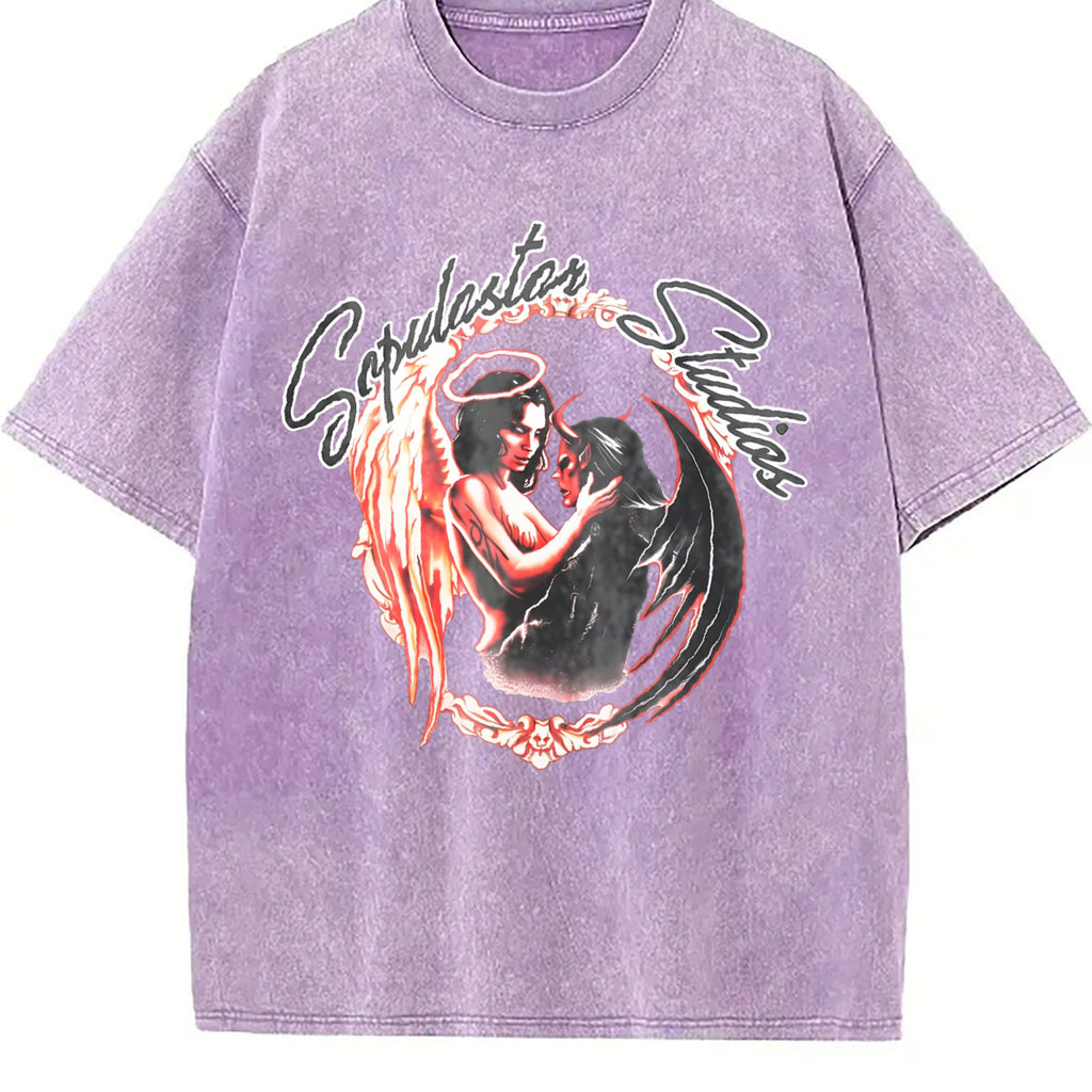 Angel Demon Vintage Washed T-Shirt product image 6