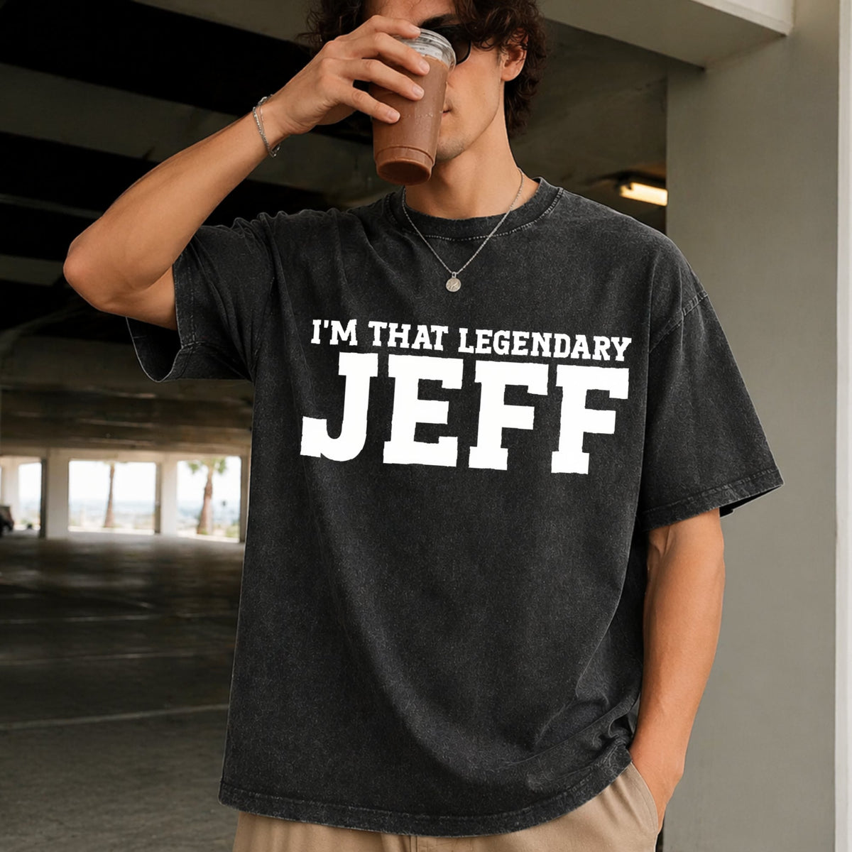 Jeff Personal Name First Funny Vintage Washed T-Shirt product image 9