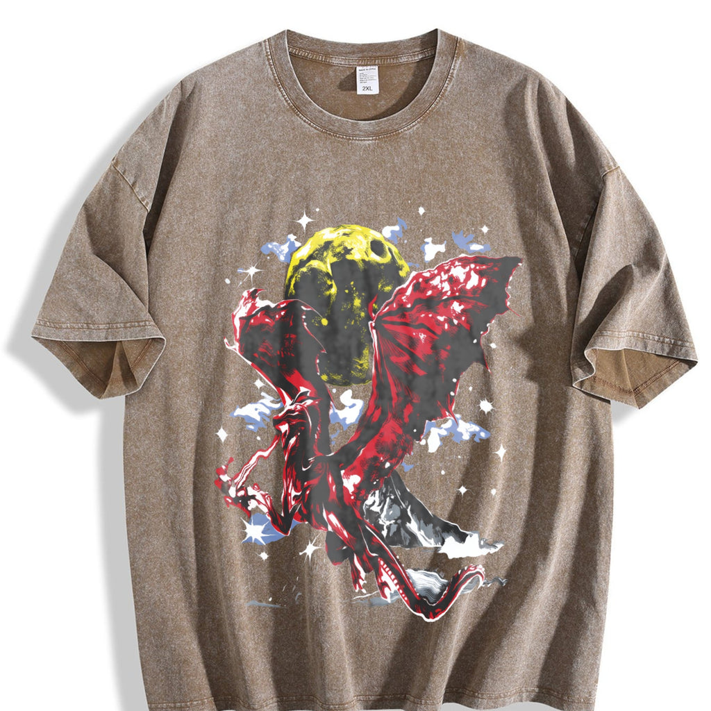 Fantasy Dragon Y2K Vintage Washed T-Shirt product image 3