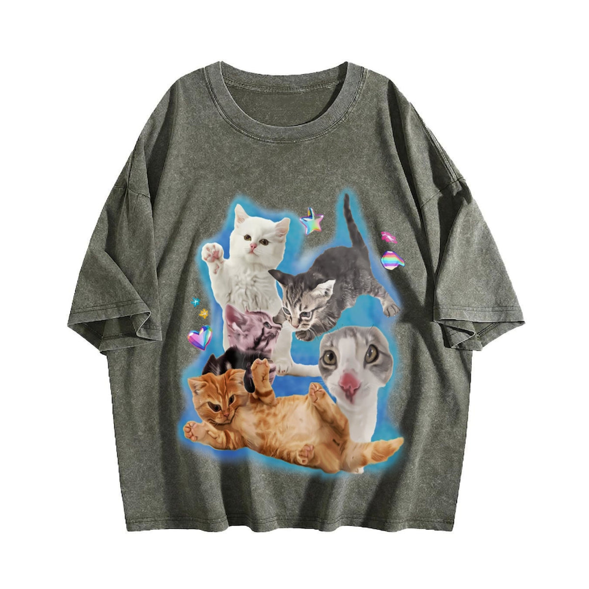 Y2K Silly Cat Vintage Washed T-Shirt product image 4