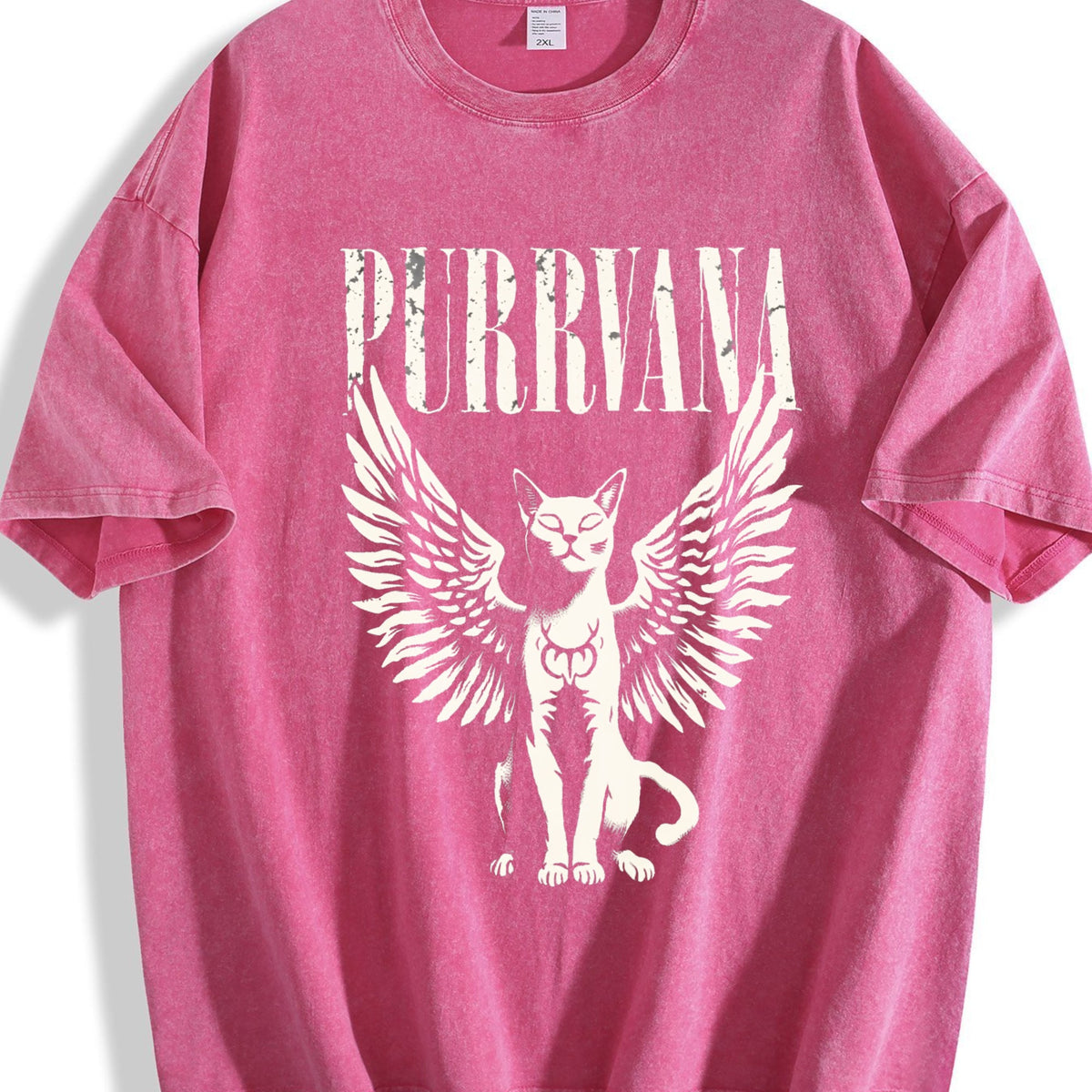 Purrvana Cat With Wings Vintage Washed T-Shirt product image 7