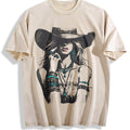 Boho Woman Hat Vintage Washed T-Shirt