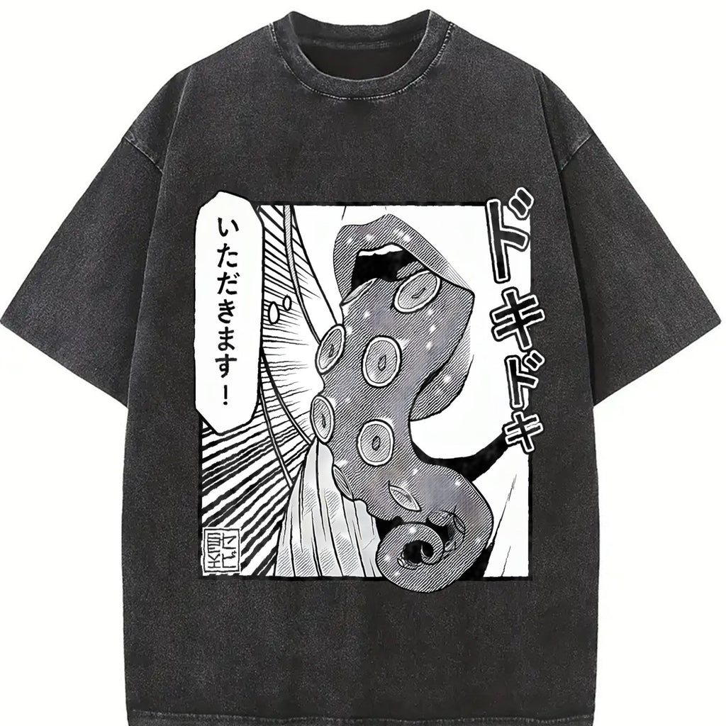 Japanese Anime Tentacle Vintage Washed T-Shirt product image 2