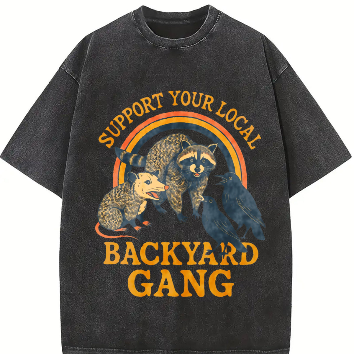 Support Your Local Backyard Gang Vintage Washed T-Shirt product image 2