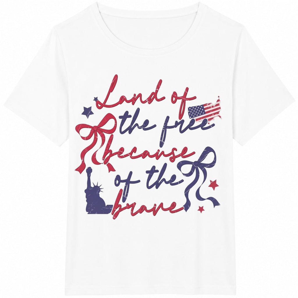 Land Of The Free Because Of Brave Cotton T-Shirt product image 2