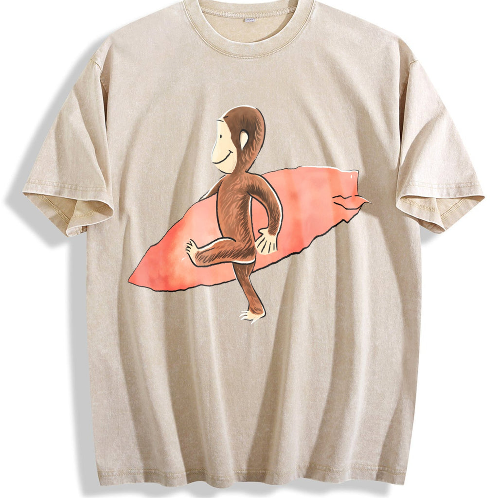 Curious Georgee Surfing - Black Vintage Washed T-Shirt product image 1