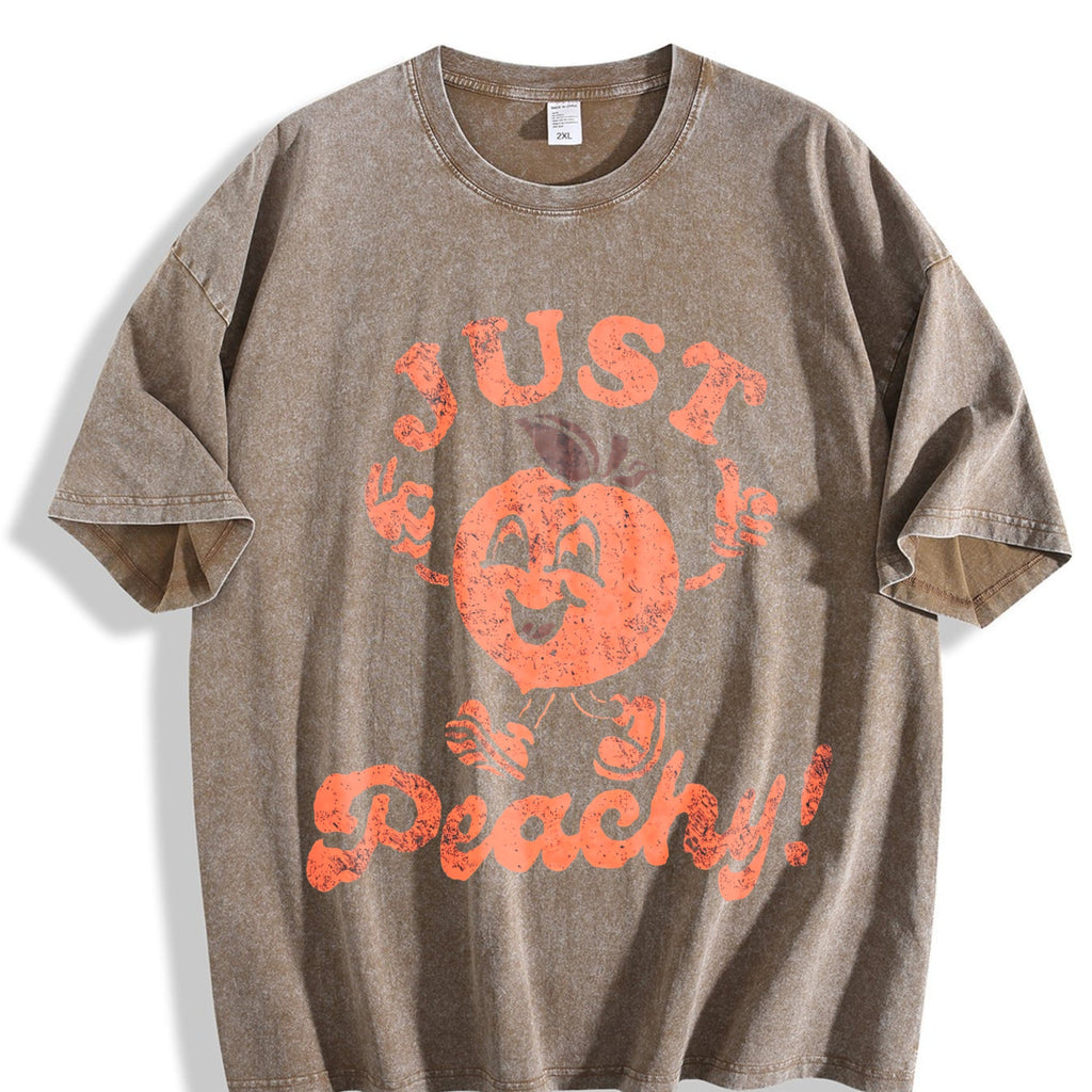 Funny Just Peachy Sarcastic For Ladies Cute Vintage Washed product image 3