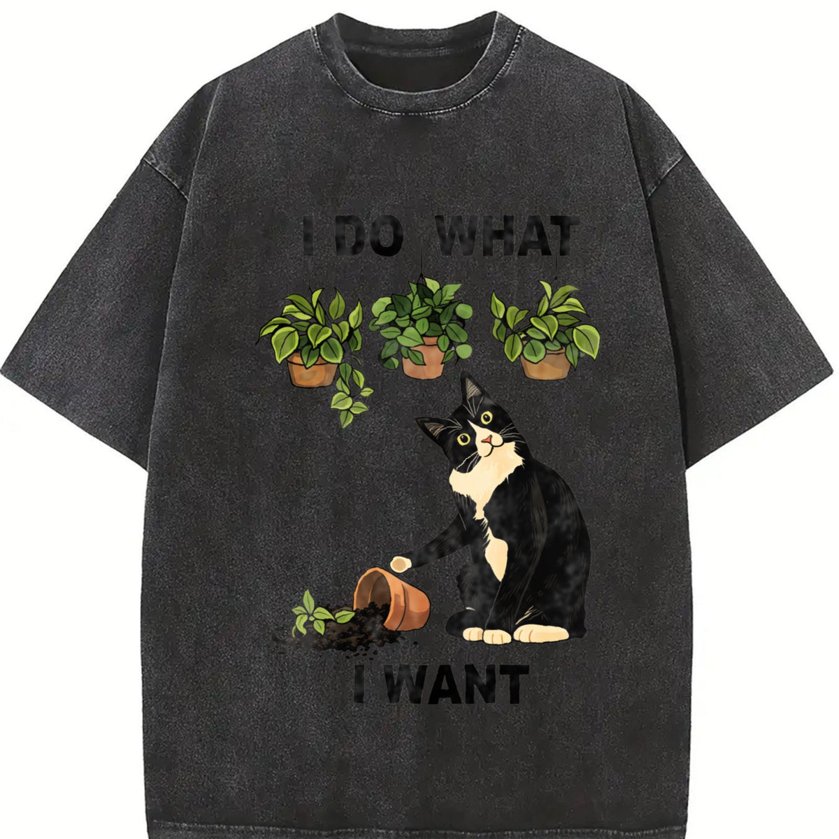 I Do What I Want Cat Vintage Washed T-Shirt product image 2