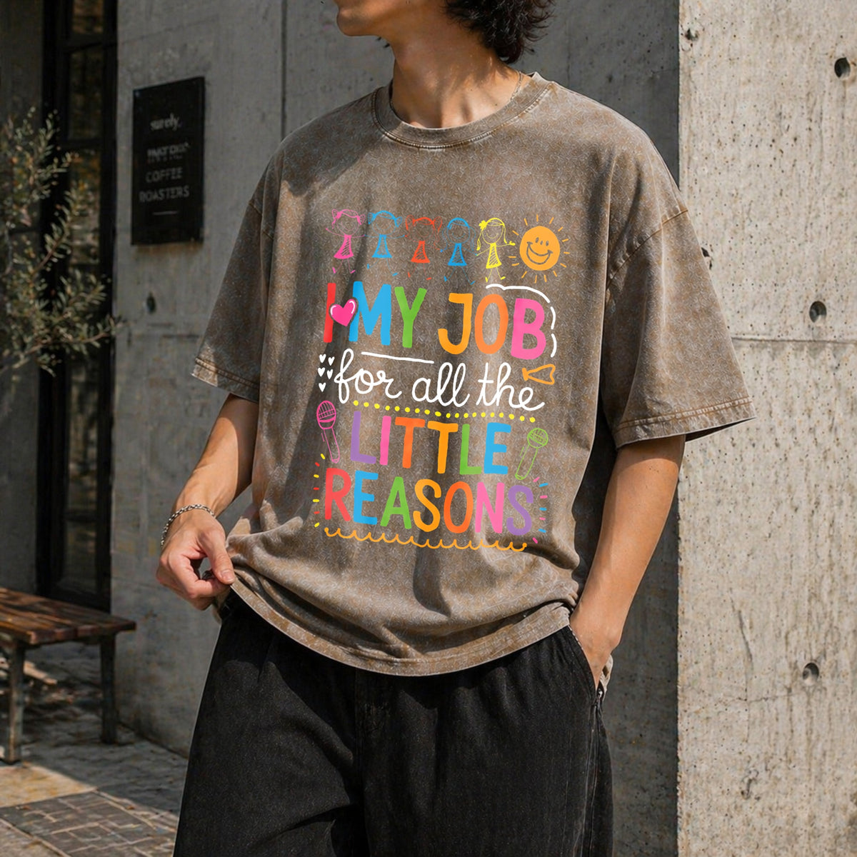 Preschool Teacher With Quote Vintage Washed T-Shirt product image 10