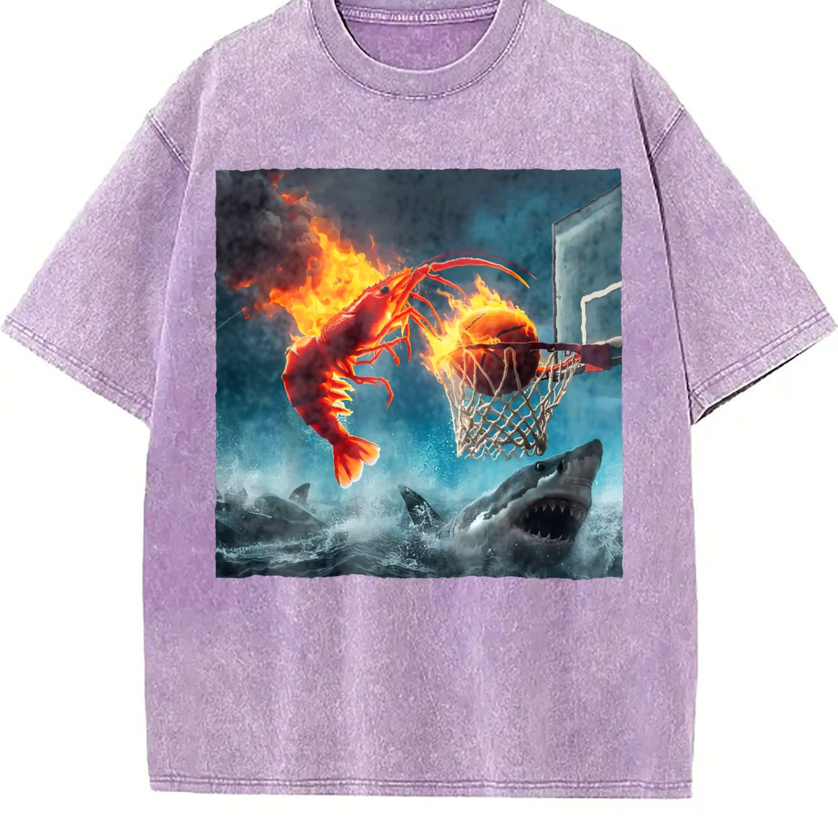 100 Shrimp Dunking On Shark Funny Fishing Meme Vintage product image 6