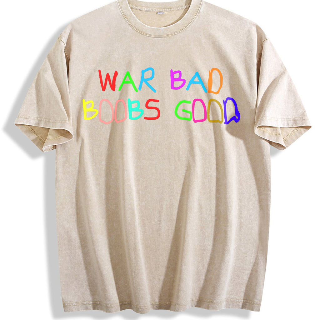 Funny War Bad Boobs Good Vintage Washed T-Shirt product image 1