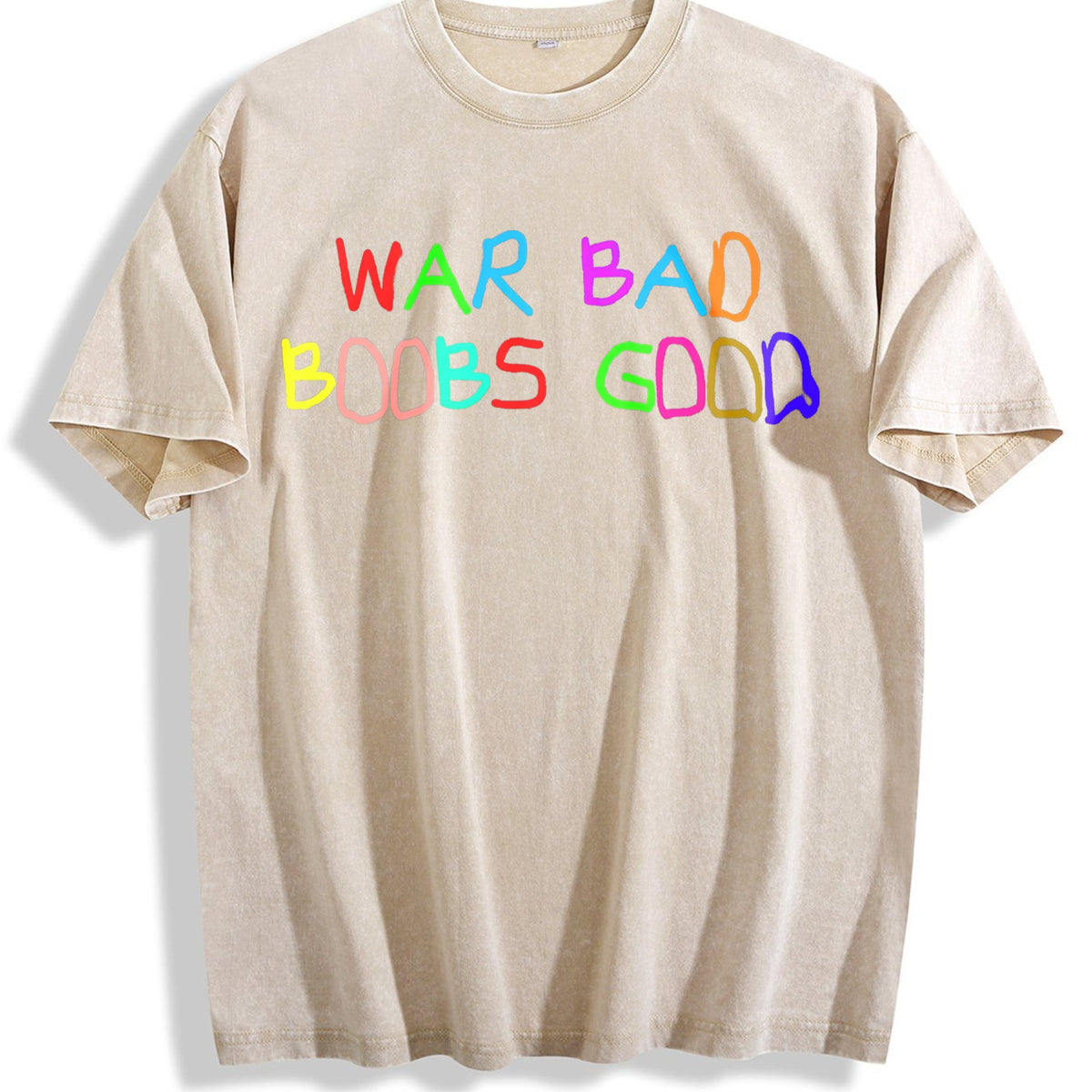 Funny War Bad Boobs Good Vintage Washed T-Shirt product image 1