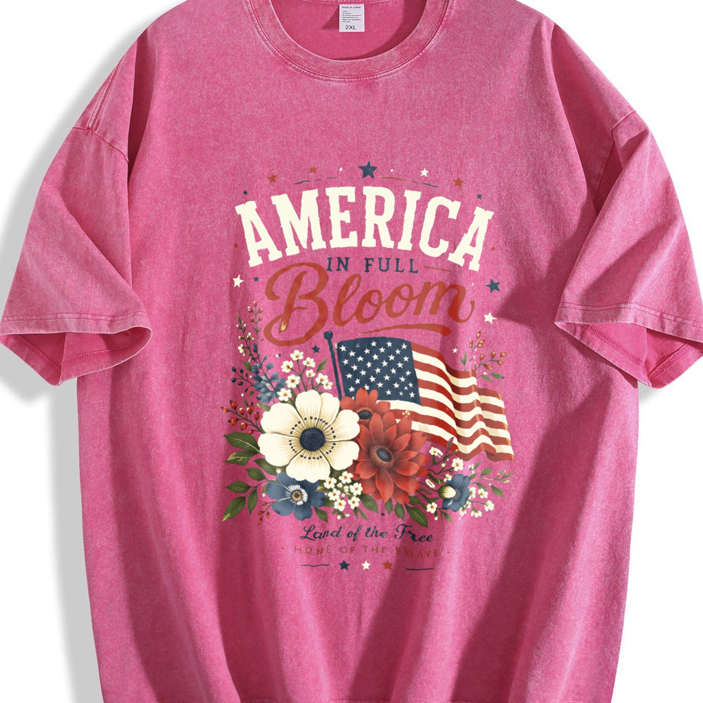 America Bloom - Patriotic Floral Flag 4th Of July Vintage product image 7