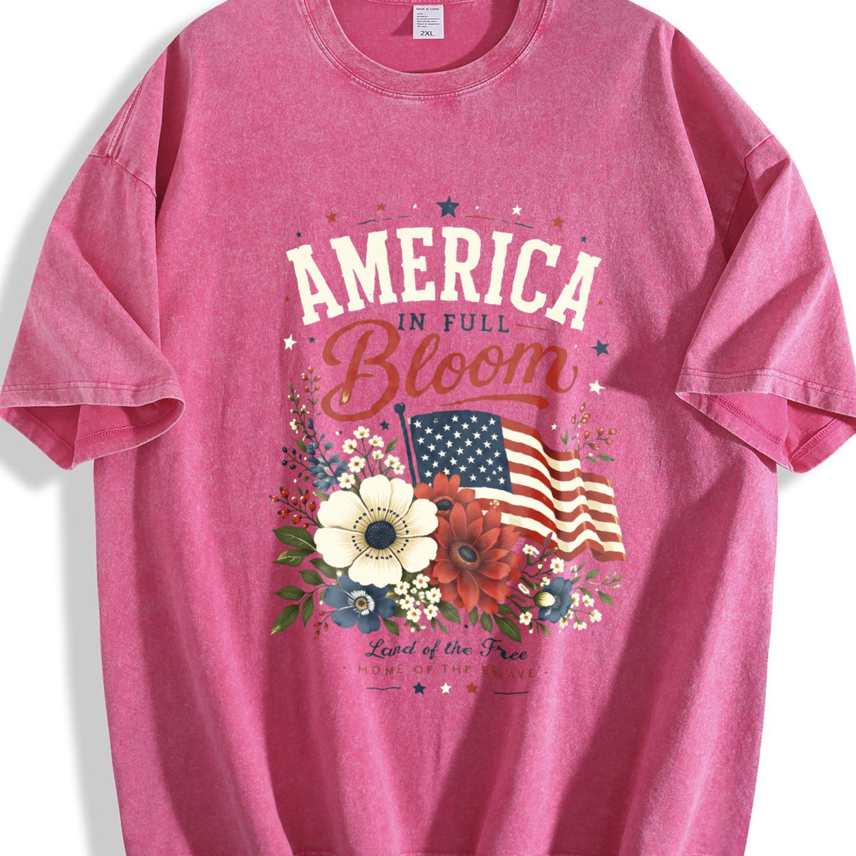 America Bloom - Patriotic Floral Flag 4th Of July Vintage product image 7