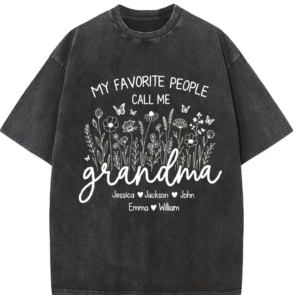 Grandma With Names Vintage Washed T-Shirt product image 2