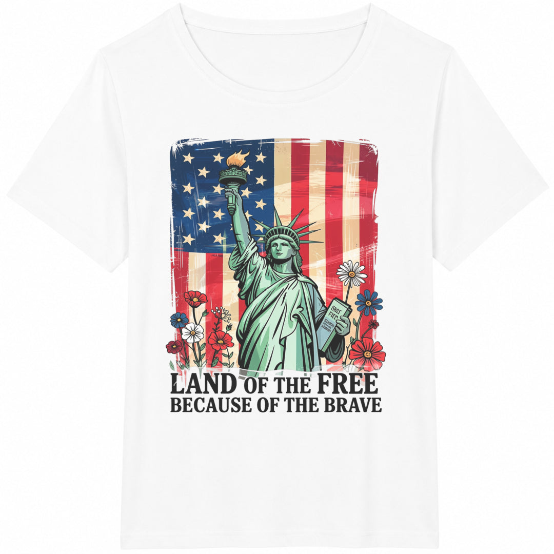 Land Of The Free Because Of Brave Cotton T-Shirt product image 2
