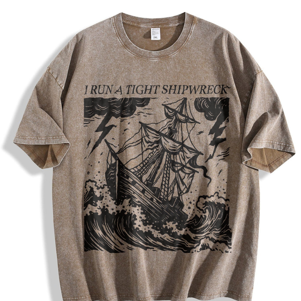 I Run A Tight Shipwreck Vintage Washed T-Shirt product image 3