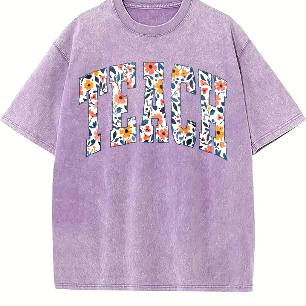Peace Floral Collegiate Letters Vintage Washed T-Shirt product image 6