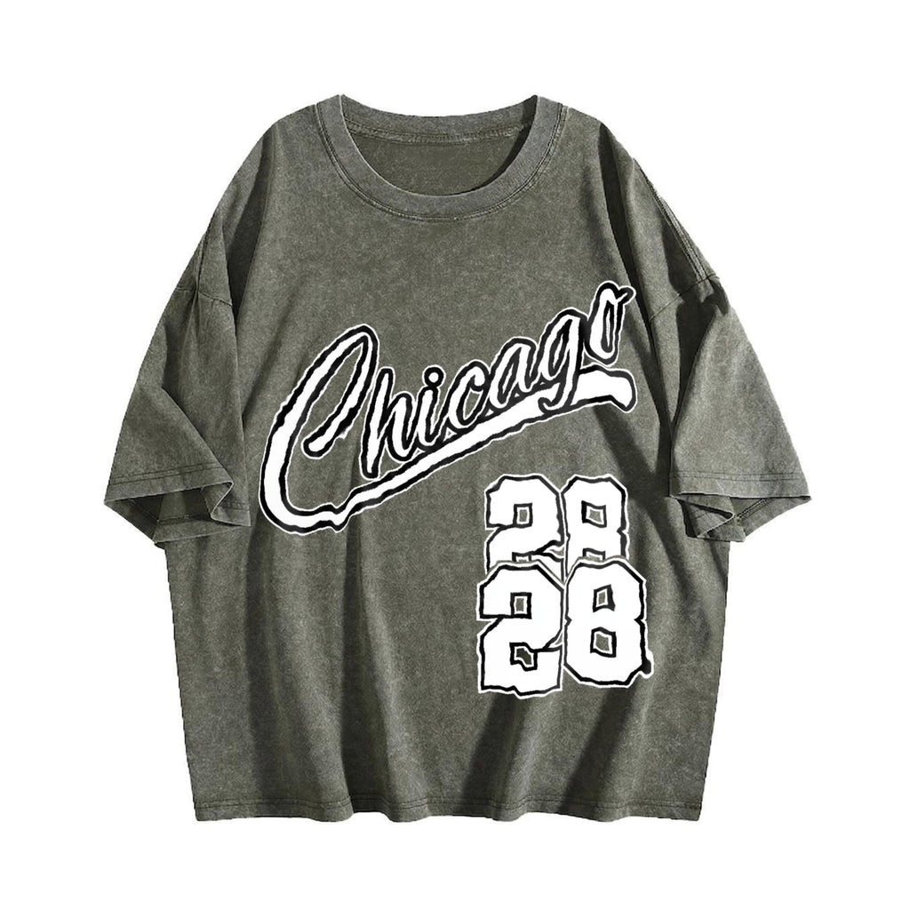 Letter & Figure And Shorts Set Vintage Washed T-Shirt product image 4