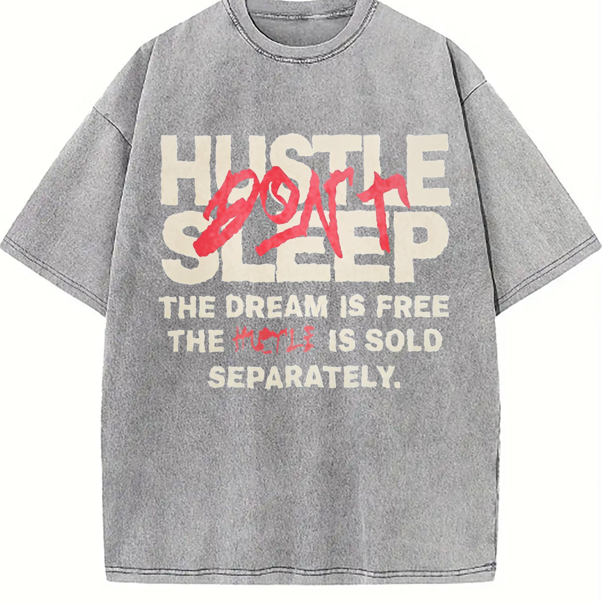 Hustle Don't Sleep Two Piece Set Vintage Washed T-Shirt product image 5