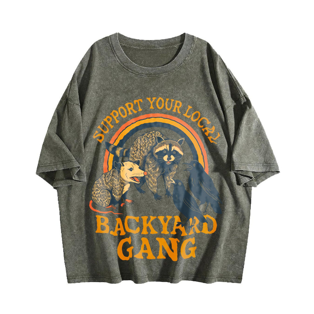 Support Your Local Backyard Gang Vintage Washed T-Shirt product image 4