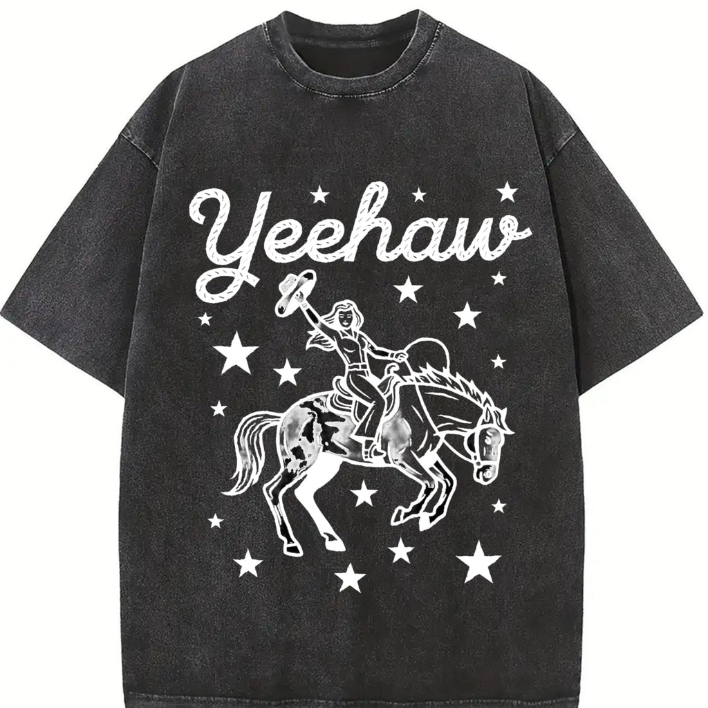 Yeehaw Cowgirl Rodeo Vintage Washed T-Shirt product image 2