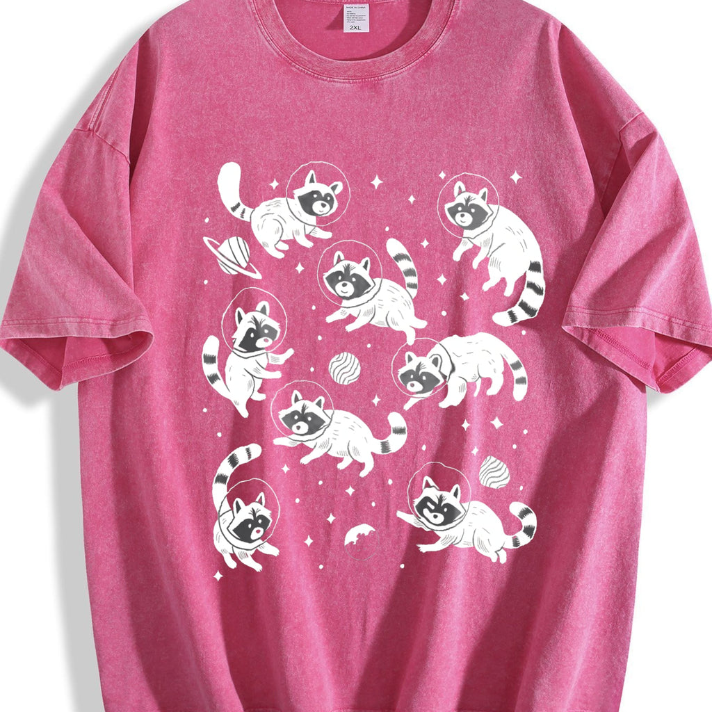 Raccoon In Space 90s Vintage Washed T-Shirt product image 7
