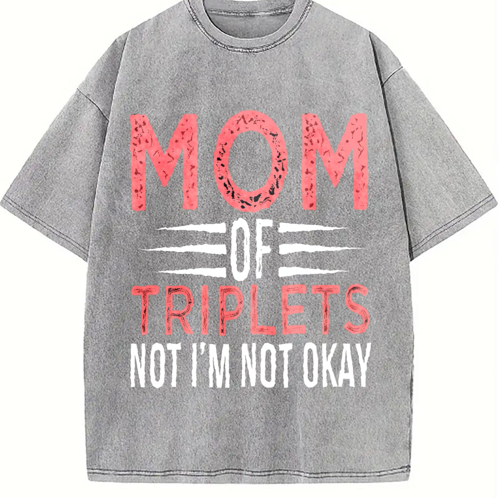Mother Of Triplets Vintage Washed T-Shirt product image 5