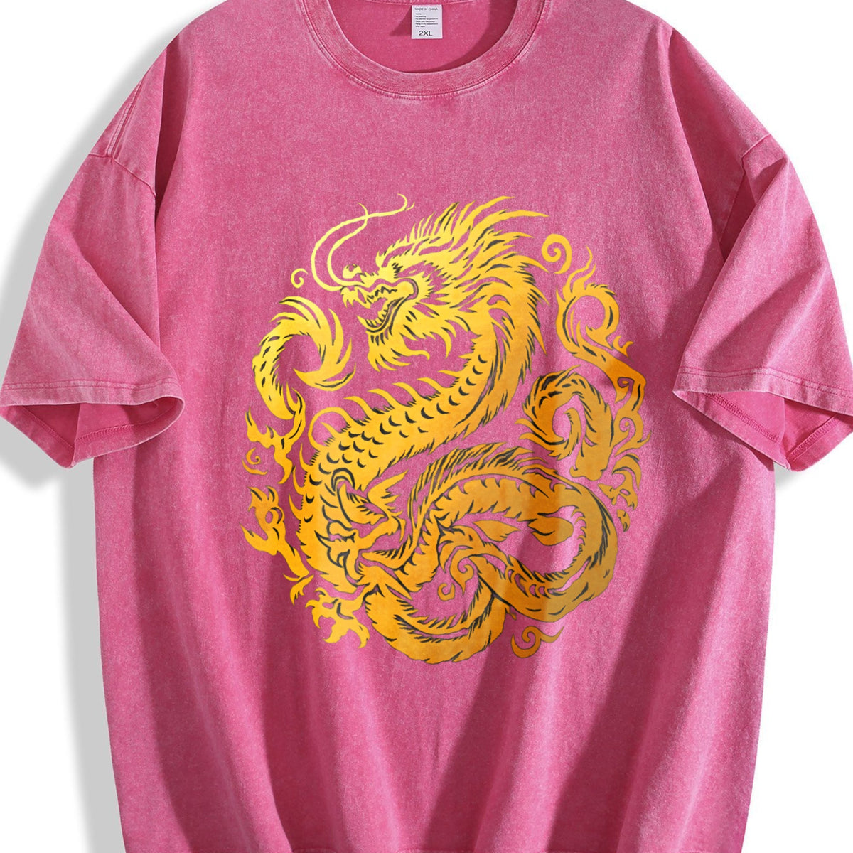 Gold Chinese Dragon 90s Vintage Washed T-Shirt product image 7
