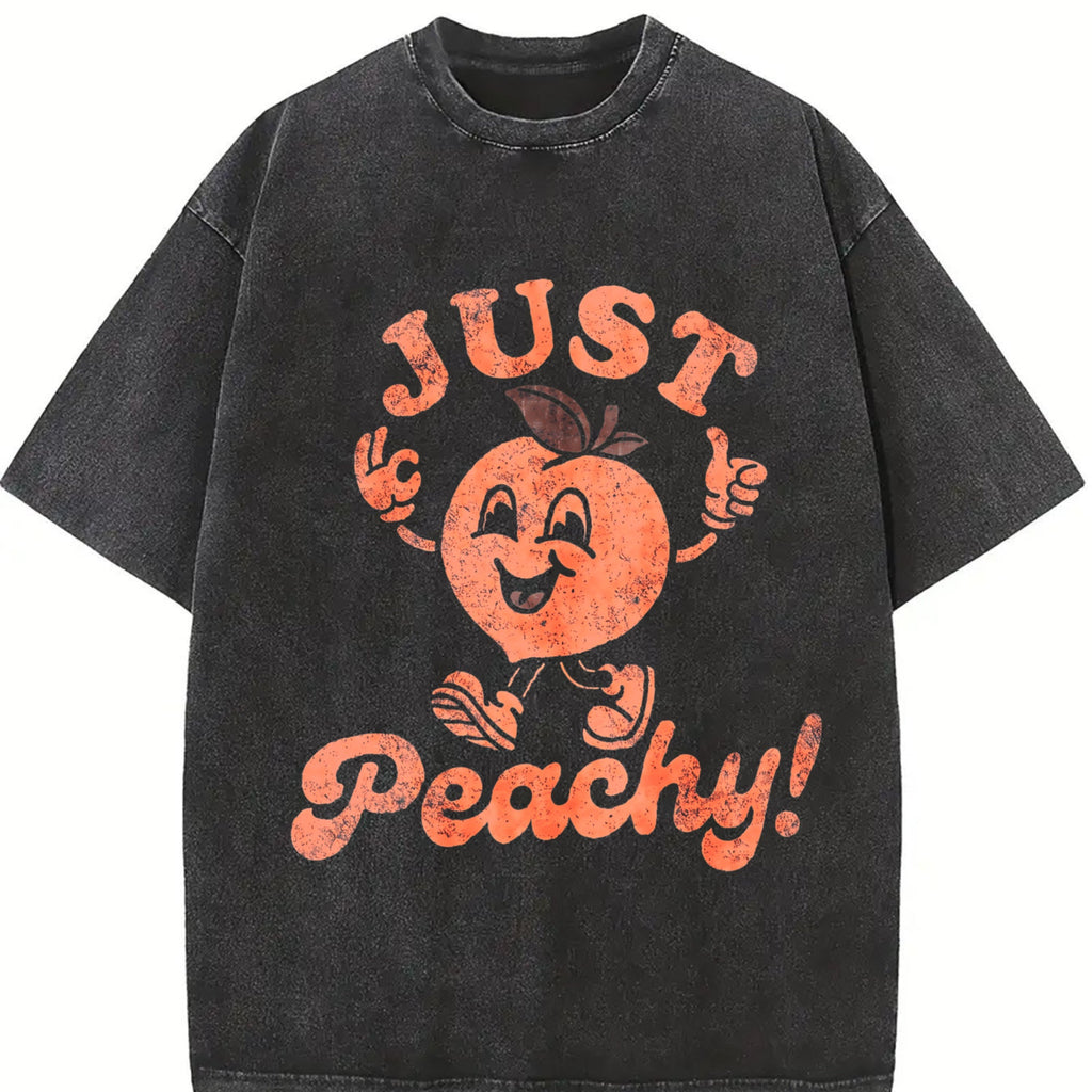 Funny Just Peachy Sarcastic For Ladies Cute Vintage Washed product image 2