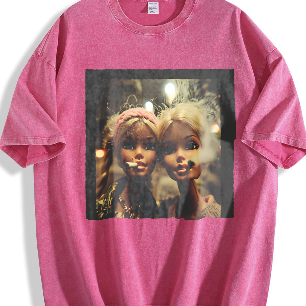 Funny Messy Doll Duo Vintage Washed T-Shirt product image 7