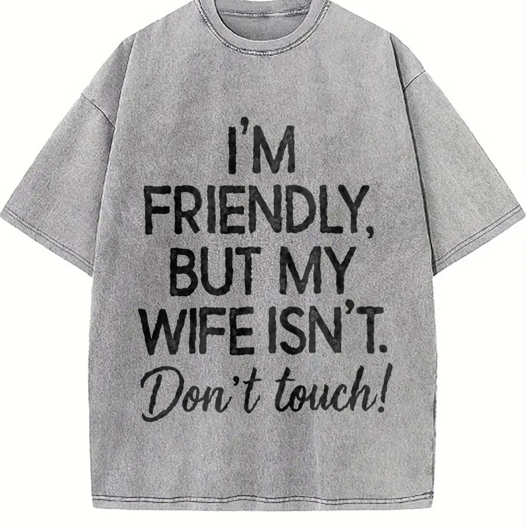 I'm Friendly But My Wife Isn't Vintage Washed T-Shirt product image 5