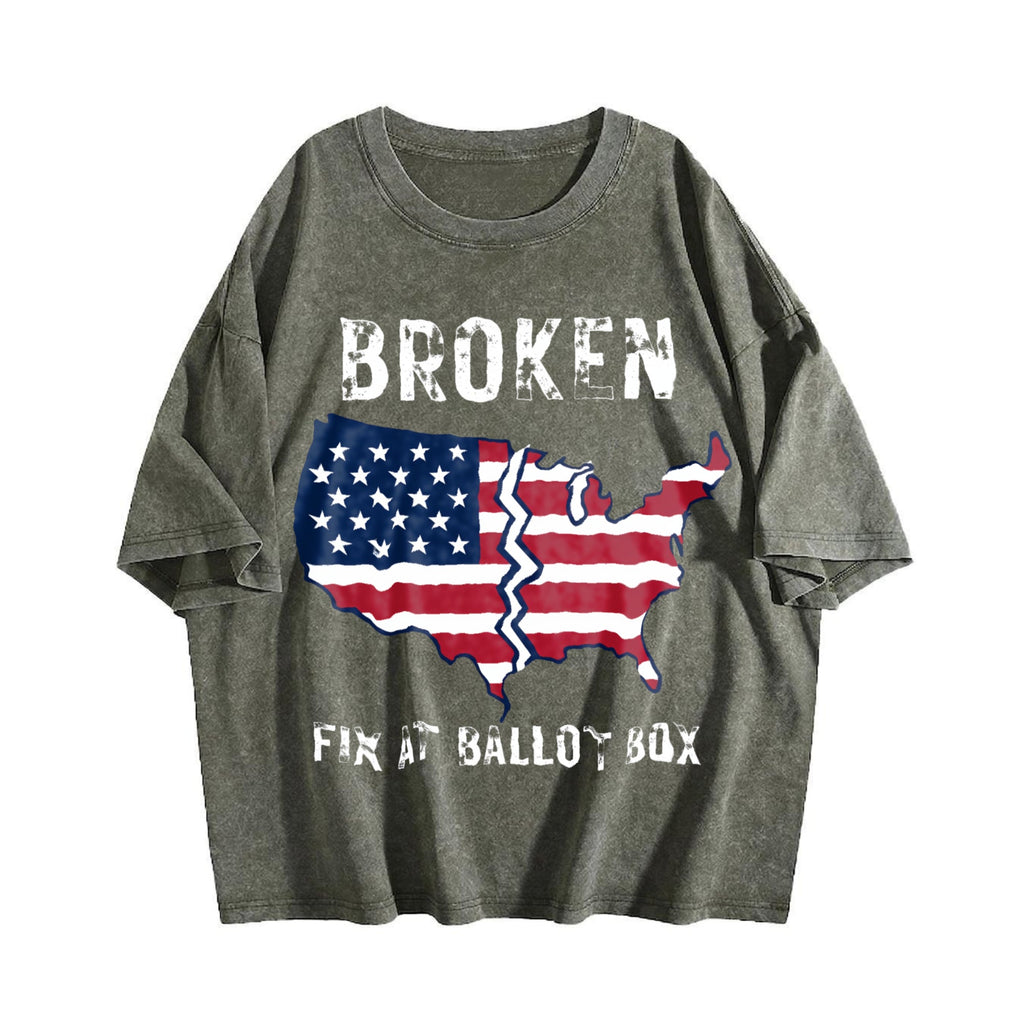 America Is Broken Fix At Ballot Vintage Washed T-Shirt product image 4
