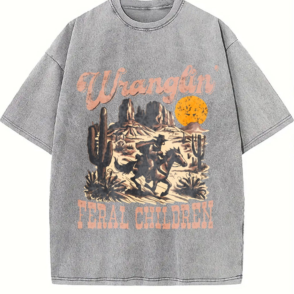 Wranglin' Feral Children Raccoon 90s Western Vintage Washed product image 5