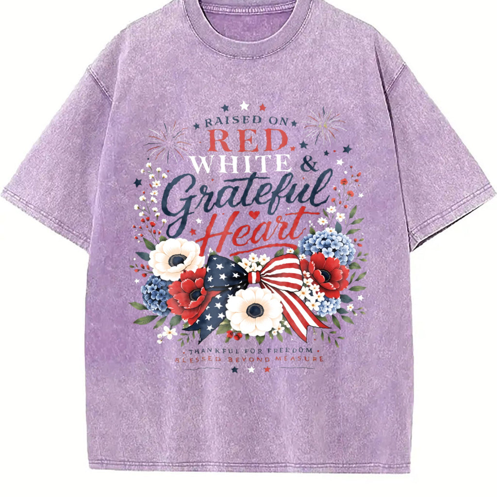 4th Of July - Red White Grateful Heart Floral Patriotic product image 6
