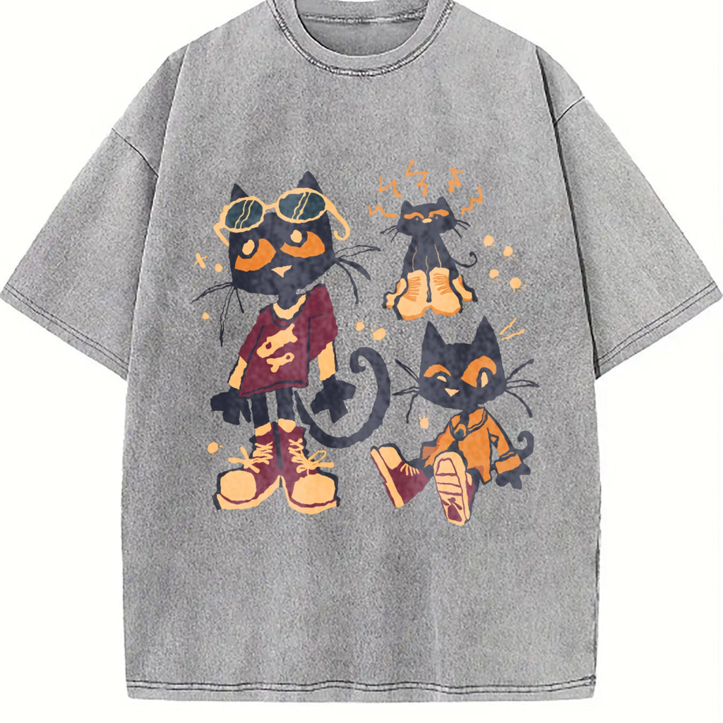 Pete The Cat Cartoon Funny - - S-5xl - & Vintage Washed product image 5