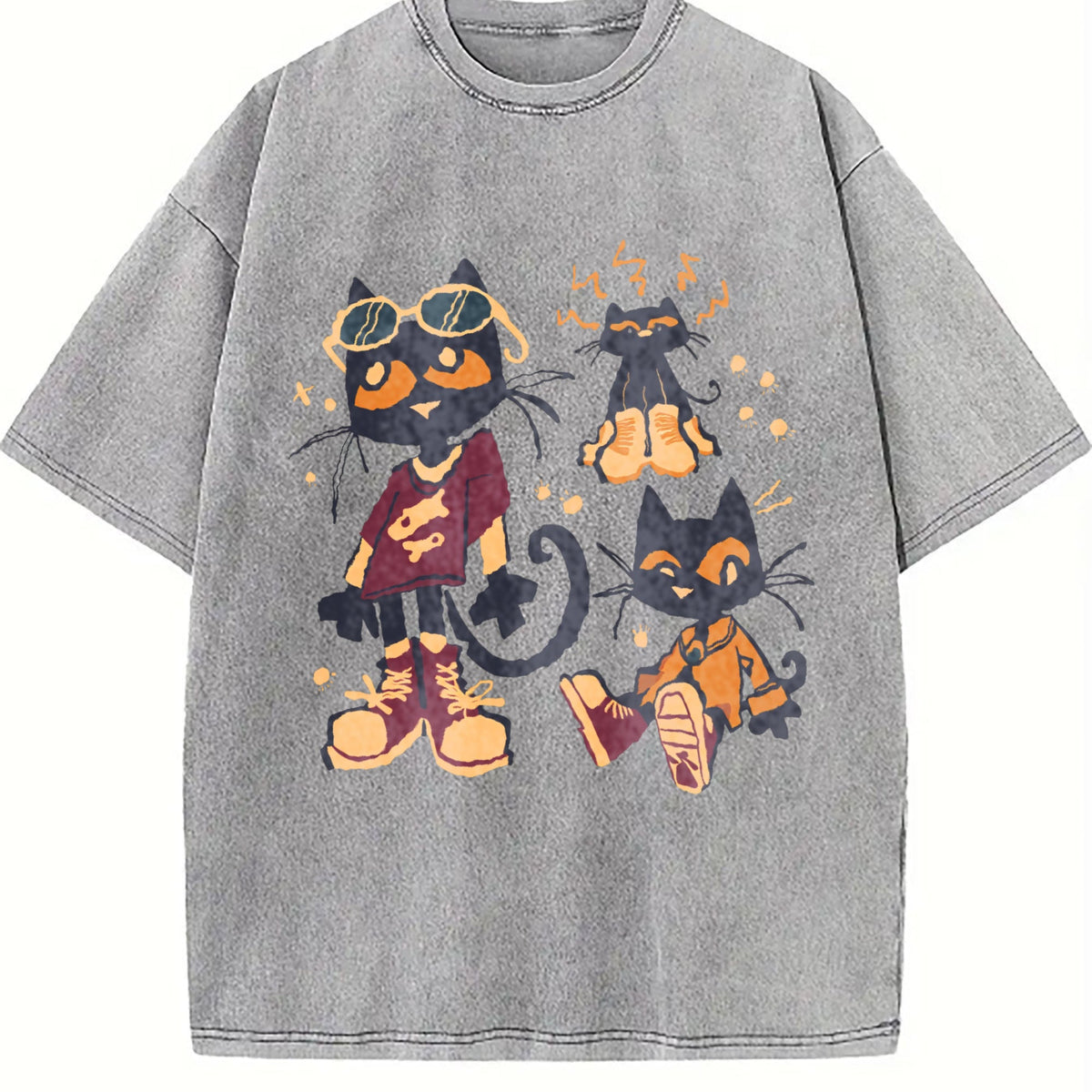 Pete The Cat Cartoon Funny - - S-5xl - & Vintage Washed product image 5