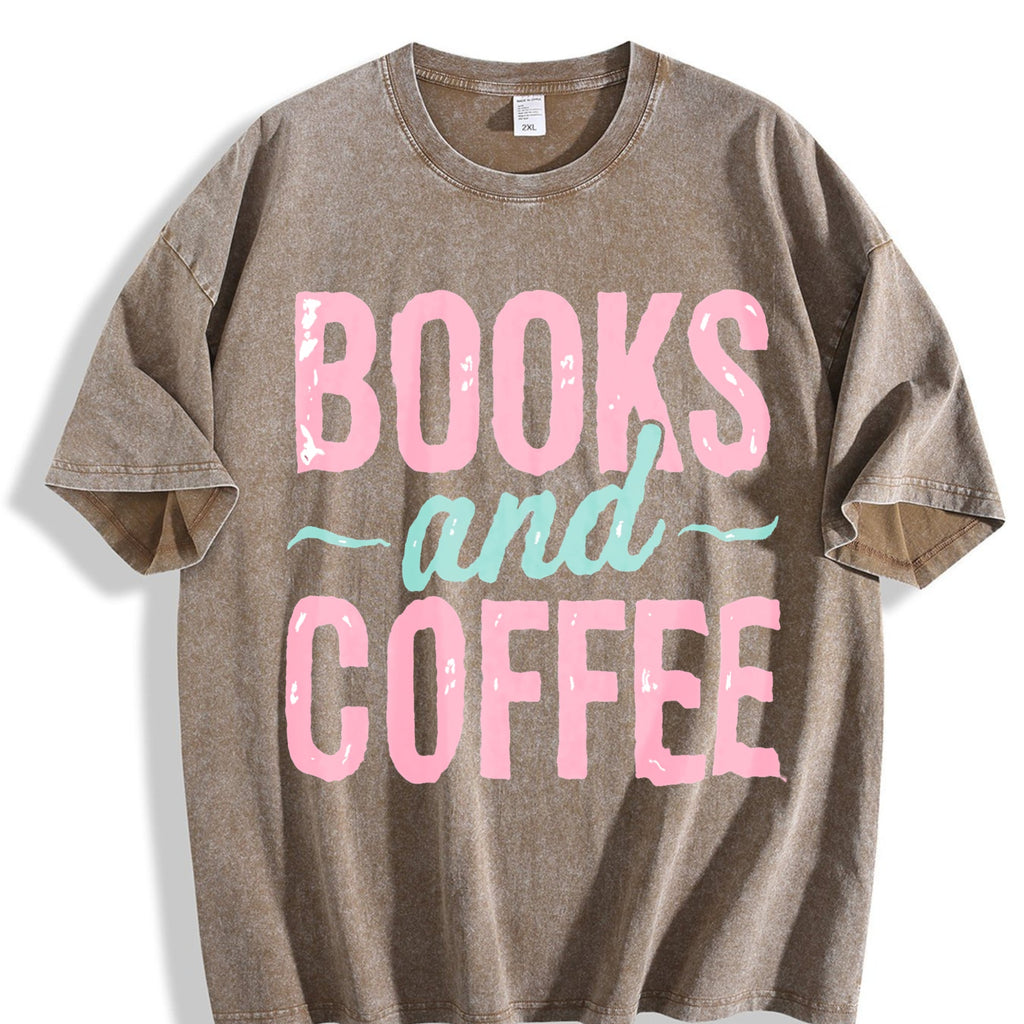 Book & Coffee Vintage Washed T-Shirt product image 3
