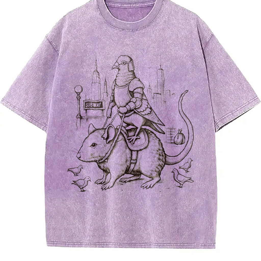 Pigeon Knight Rat Mount : NYC Rider Vintage Washed T-Shirt product image 6