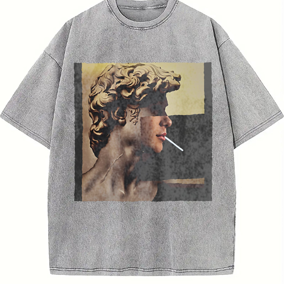 Classical Statue Portrait Collage Vintage Washed T-Shirt product image 5